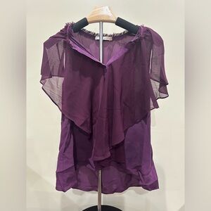 Alice + Olivia Sheer Purple Blouse